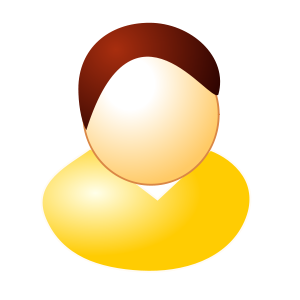 empty avatar in yellow shirt with brown hair