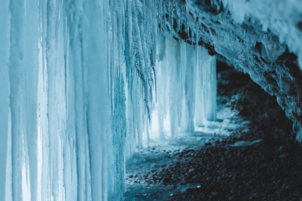 winter waterfall frozen